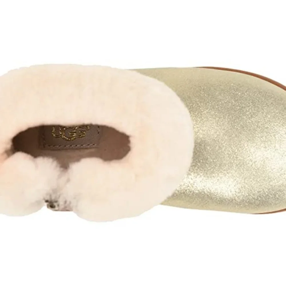 NIB UGG GIRLS TODDLER JORIE GOLD ZIP‎ UP BOOTS